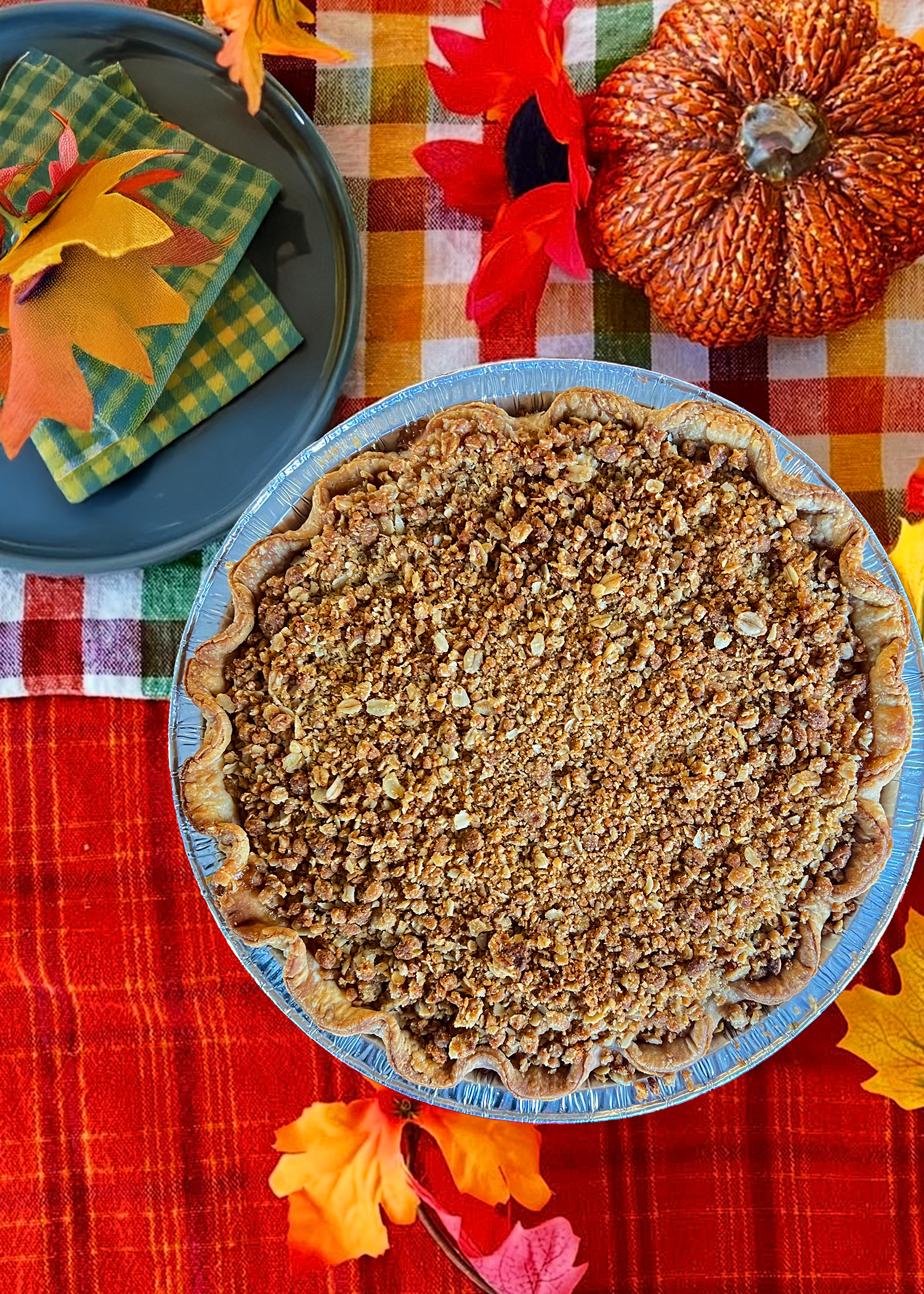9" Family Size Caramel Apple Crumble- Baked & Frozen